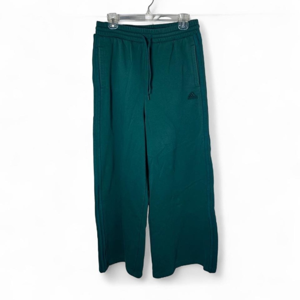 Adidas Coze 3 Stripe Wide Leg Sweatpants Green Medium